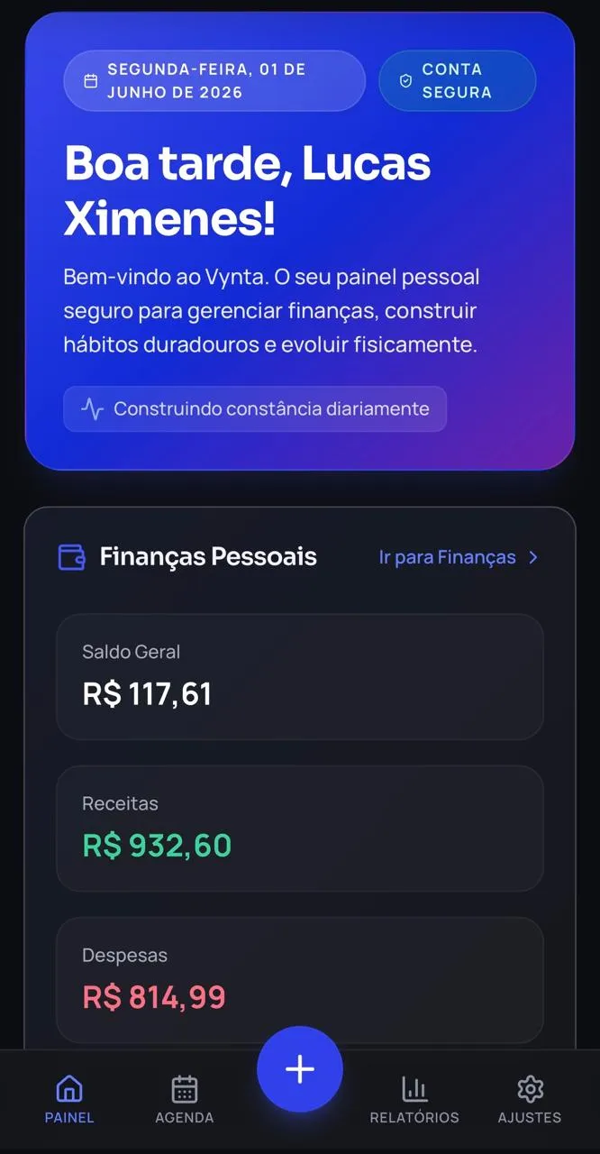 Painel do Vynta no celular
