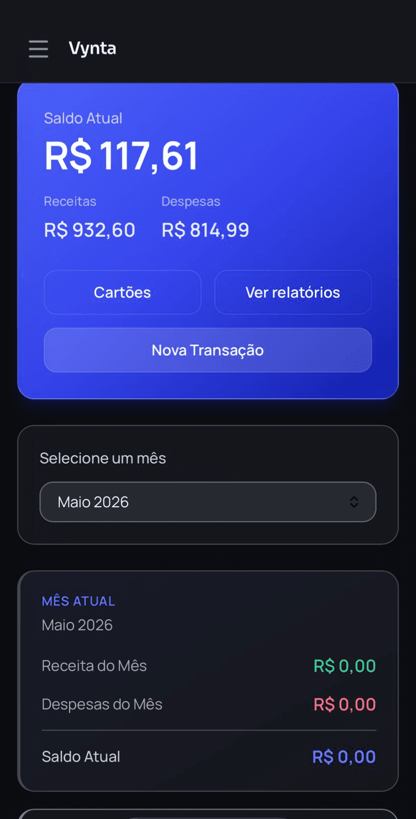 Vynta Dashboard