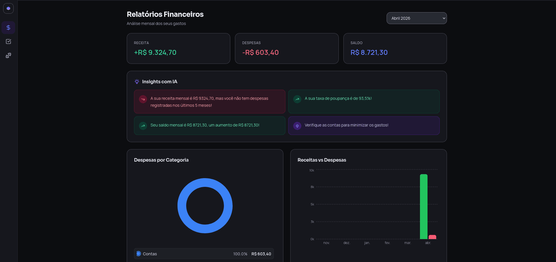 Controle Financeiro Vynta